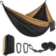 thumbnail image 1 of Portable outdoor hammock for camping 210D Nylon swing hammock for garden (Brown Black/270X140Cm), 1 of 5
