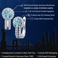 thumbnail image 2 of Gem Stone King 925 Sterling Silver Blue Zircon and White Created Sapphire Earrings for Women (2.20 Cttw, Gemstone December Birthstone, Round 5MM), 2 of 6