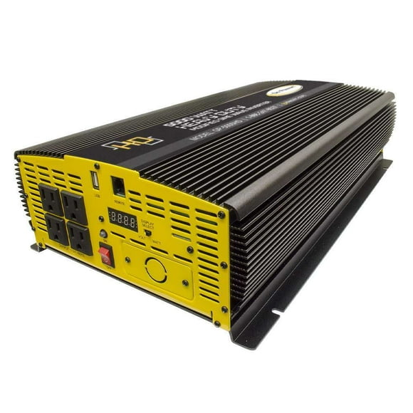 Go Power Onduleur de Puissance GP-5000HD Inverse 10.5/15 Volts DC à 115 Volts AC; Onduleur à Onde Sinusoïdale Modifiée; Sortie 5000 Watts/10000 Watts Surtension; Efficacité 80 %; Quatre Prises; Sans Télécommande