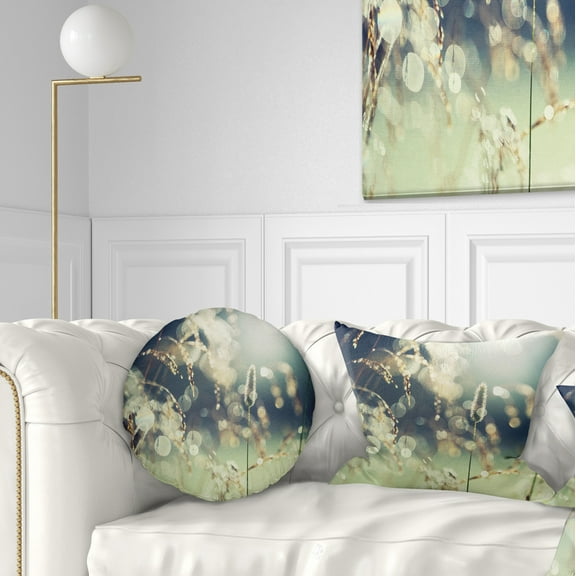 Designart 12" x 20" Green Polyester Throw Pillow