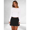 thumbnail image 5 of Women'S Pleated Mini Skirt Lace Ruffle Short Skirt High Waisted Floral Layered Skirts, 5 of 7