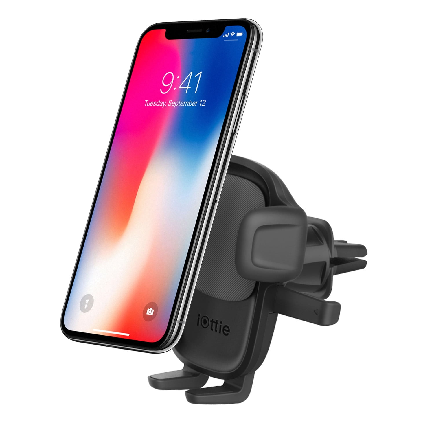ANDOLO Universal Car Phone Holder Mount Air Vent 360° Adjustable with 2 Upgrade Air Vent Clips Hands Free Cell Phone Holder for Car Compatible with All 4-7 Smartphones Black 