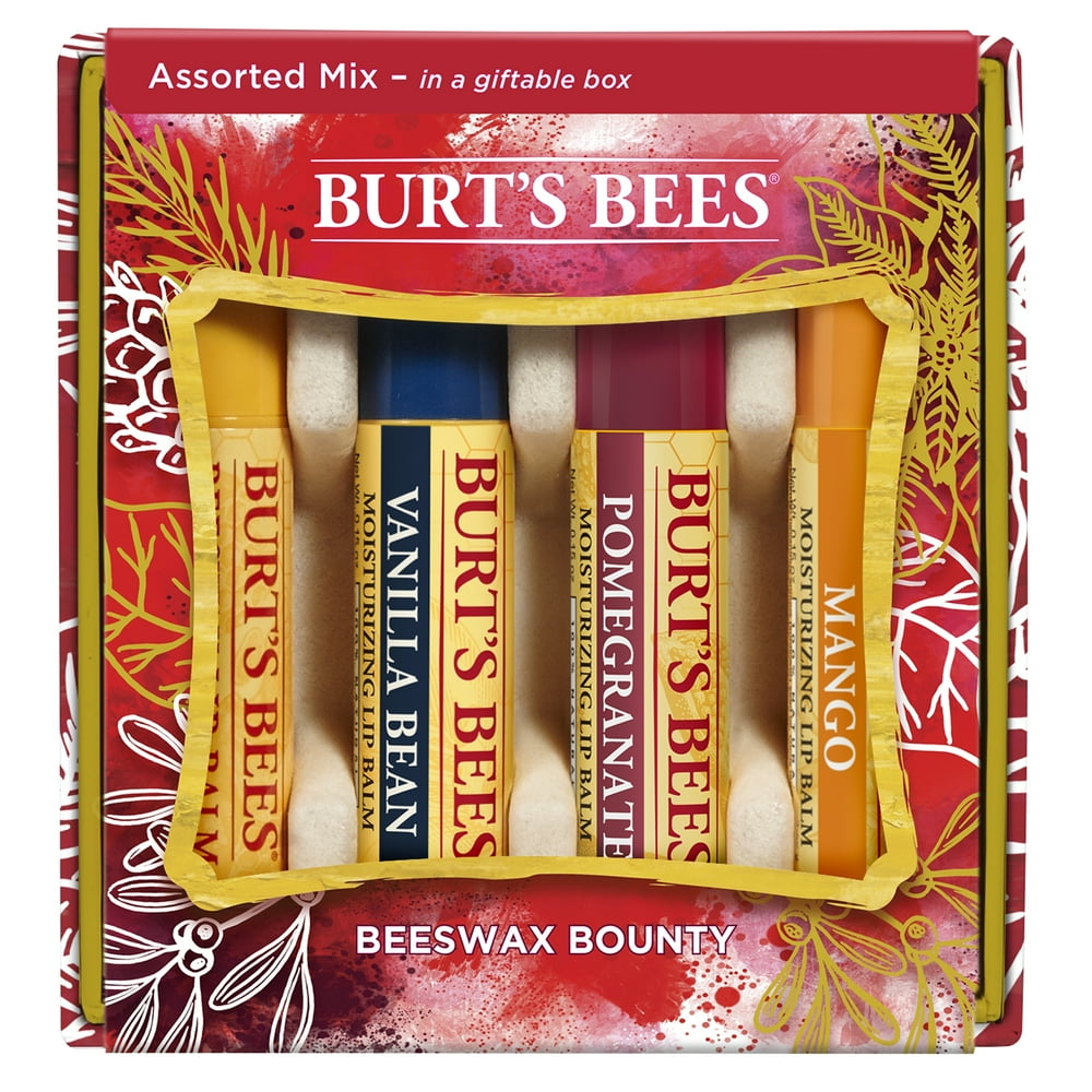 Burt's Bees Beeswax Bounty Assorted Lip Balm Gift Set, 4 Lip Balms