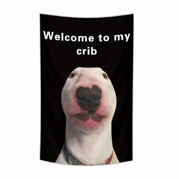 TKLK Polyester Welcome to My Crib Wall Flag - Humorous Decorative Banner for Party, Yard, Bedroom, Bar, College Dorm Room - No Power Needed