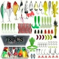 thumbnail image 3 of BIQIANWO 26/78/94/106/122pcs Fishing Lures Kit For Topwater, Bait Rigs Tackle Kit For Bass Trout Salmon, Fishing Accessories, Tackle Box, Including Minnow VIB Popper Spoon Lures Soft Plastic Worms Jig, 3 of 10