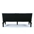 thumbnail image 4 of The 67-inch black PVC multi-functional sofa bed with a foldable and cup holder design makes it extremely convenient to turn the living room into a guest room, 4 of 13