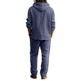 thumbnail image 4 of Fabrcox Linen 2 Piece Sets for Men Button Down Linen Shirts with Hood and Beach Pants Relaxed Fit Travel Casual Men’s Lounge Set XXXL, 4 of 4