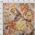 thumbnail image 3 of oneOone Rayon Peach Fabric Floral & Leaves Dress Material Fabric Print Fabric By The Yard 56 Inch Wide, 3 of 8