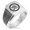 Silver, variant on Stainless Steel Sacred Lotus Sanskrit Om Needle Stripe Pattern Biker Style Polished Ring