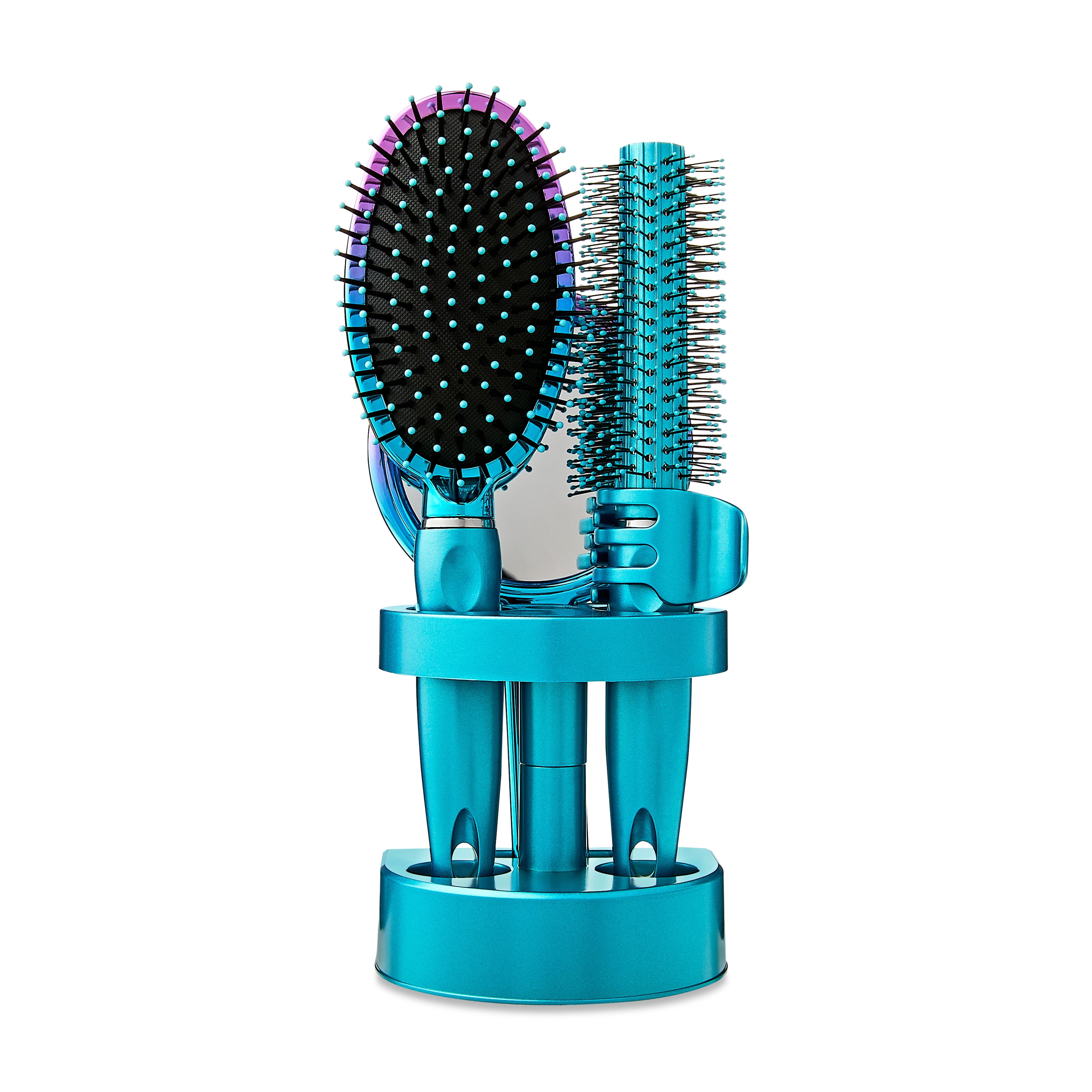 (2 pack) Blue 5-Piece Hairbrush Set