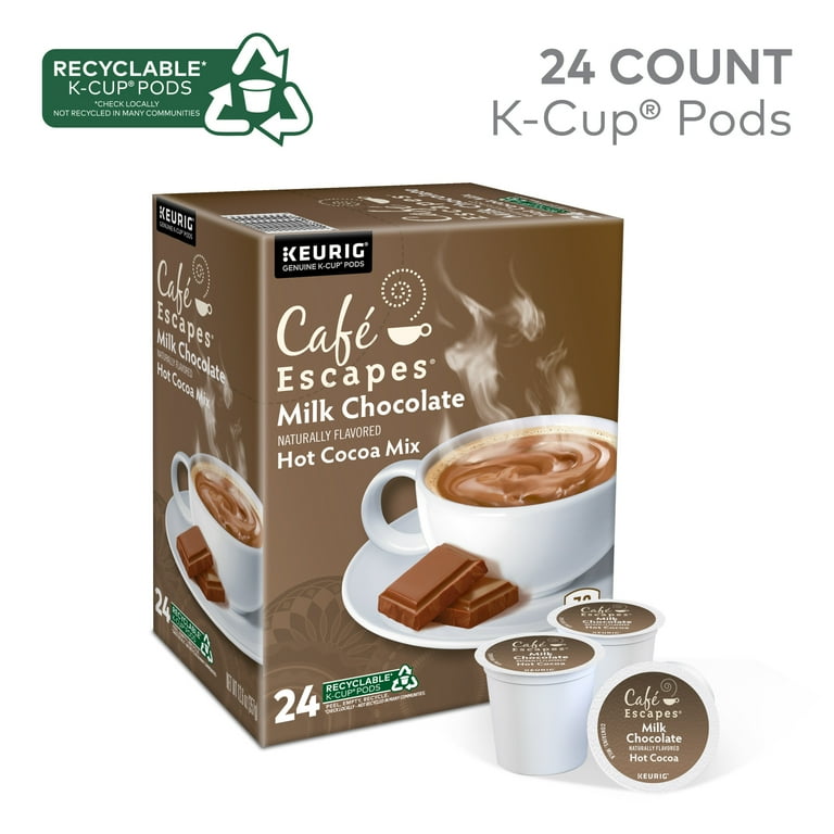 Cafe Escapes Milk Chocolate Hot Cocoa K-Cups, 24/Box Cafe Escapes Milk Chocolate Hot Cocoa K-Cups, 24/Box