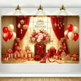 thumbnail image 7 of 5.9x3.6FT Red Gold Royal Floral Birthday Backdrop Red High Heels Curtain Happy Birthday Photography Background Flowers Crown Birthday Party Decorations Banner Supplies Photo Booth Props, 7 of 7