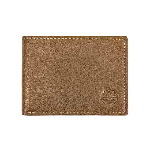Cartera Timberland Passcase de piel plegable con RFID, color canela