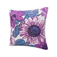 thumbnail image 2 of YFYANG Square Decorative Throw Pillow Case (Without Pillow Insert), Purple Vintage Floral Bedroom Sofa Car Cushion Cover, 20"x20", 2 of 9