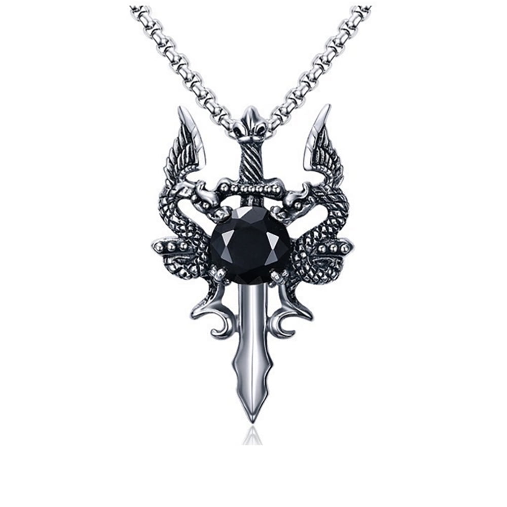 Dragon Sword Necklace Stainless Steel 