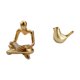 thumbnail image 5 of Figura decorativa abstracta dorada de un pájaro pensador, ideal para la sala de estar moderna, la oficina, el escritorio, la repisa de o c, 5 of 8