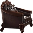 thumbnail image 2 of 43" Dark Brown Faux Leather Tufted Barrel Chair, 2 of 5