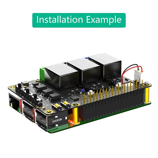 Placa de relé de potencia Rpi Módulo de expansión Ventilador de enfriamiento doble Cambio automático de color LED Para A+ 3a+ B+ 2b 3b 3b+ 4b