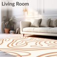thumbnail image 2 of ODIKA 5' x 7' Machine Washable Non-Slip Area Rug, Abstract Wavy-Line High Traffic Rug, Beige, 517327, 2 of 7