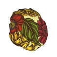 thumbnail image 2 of Kll Sunflower Pattern Shower Cap & Bath Cap For Women,Reversible Oversized Waterproof Shower Caps For All Hair Lengths,Elastic Reusable Bathing Hair Cap, 2 of 9