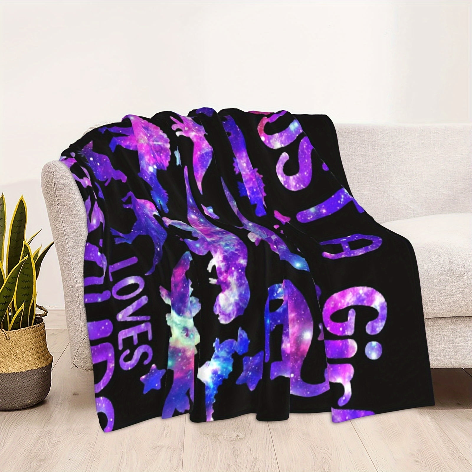 1 pc Dinosaur Blanket for Girls-Just a Girl Who Loves Dinosaurs-Dinosaur Gift for Girls Women-Super Cute Starry Dinosaur Pattern-Soft Lightweight and Warm