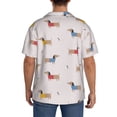 thumbnail image 3 of Balery Dachshund Dog Puppy Camisa Casual de Manga Corta con Botones para Hombre, Texturizada, Estilo Cubano, para Playa, Verano-Medium, 3 of 5
