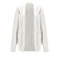 thumbnail image 4 of Nooxsoe Women's Knit Cardigan Sweater Fall Winter Clothing Knitwear Sweater Coat Knit Outerwear Cardigan Casual Cardigan Winter Warm Fall Winter Knit Cardigan Women Sweaters White L, 4 of 5