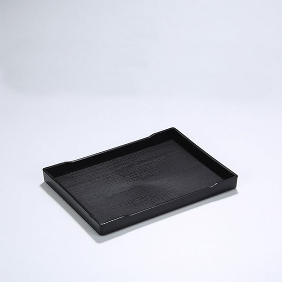 1 Pcs New Kitchen Multi-Purpose Plastic Rectangle Serving Trays Large Plastic Tray Decorative Tray Bed Table Tray BLACK 21.7X15.5X2.3CM 1 PCS