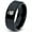 Black Bevel Polish Tungsten, variant on Tungsten Sweet Apple Bitten Band Ring 8mm Men Women Comfort Fit Black Beveled Edge Brushed Polished