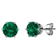 Cate & Chloe May Birthstone 18k White Gold Plated Women's Stud Earrings 1ct Swarovski Crystal