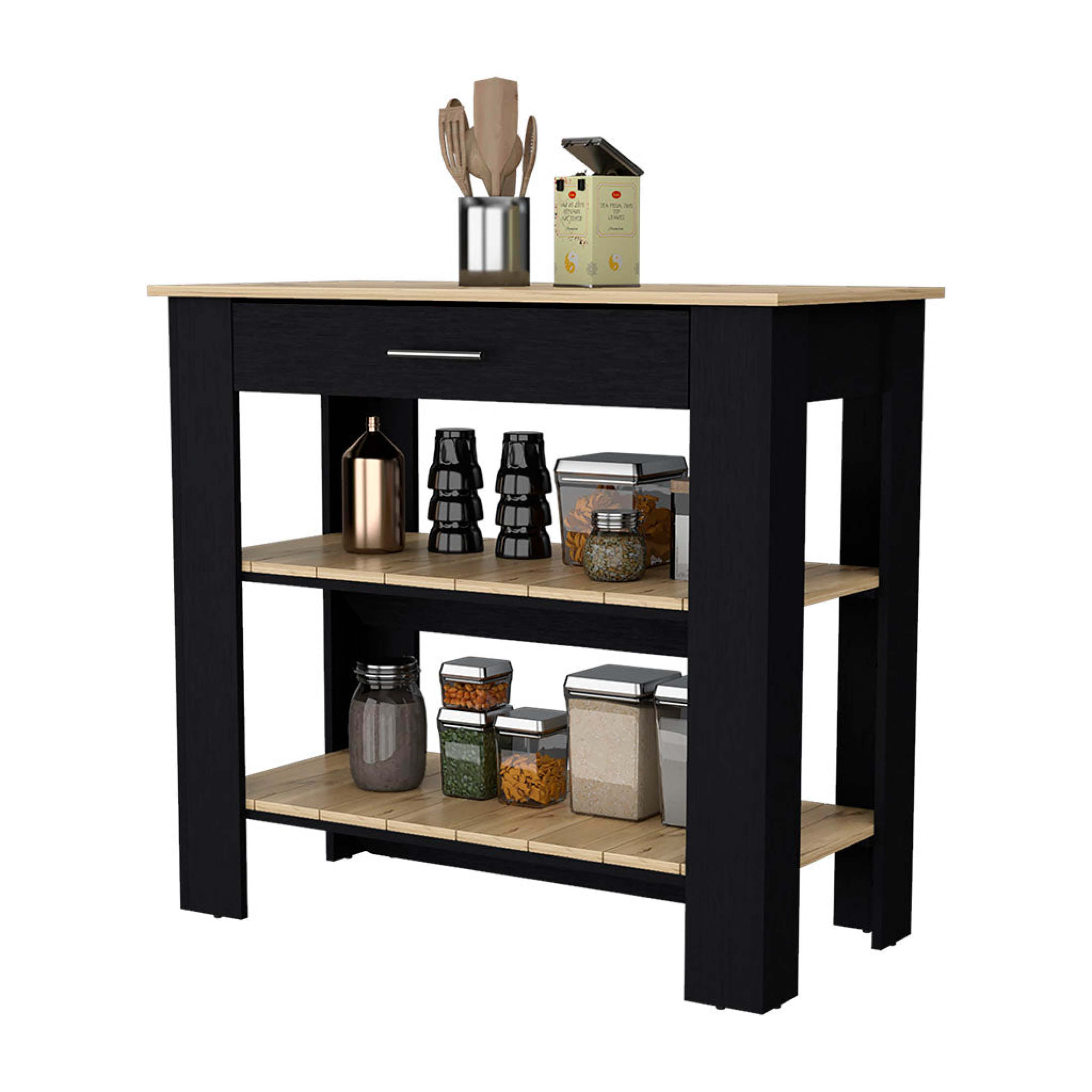 Newboti Furniture Brooklyn 40 Kitchen Island, Two Shelves, One Drawer 47524