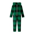 thumbnail image 5 of Xcmzpl Girls Fleece Zip Up Jumpsuits Kids Hooded Rompers Plaid Fuzzy Flannel Onesie Winter Warm Zipper Playsuit Jumper with Pocket 5-15Y, 5 of 7