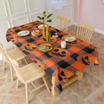 thumbnail image 3 of Checkered Pumpkin Halloween Pattern Rectangle Tablecloth 60"x102",Waterproof Polyester Rectangle Table Cloth, Wipeable Spillproof Polyester Tablecloth for Dining, Camping, Indoor and Outdoor, 3 of 6