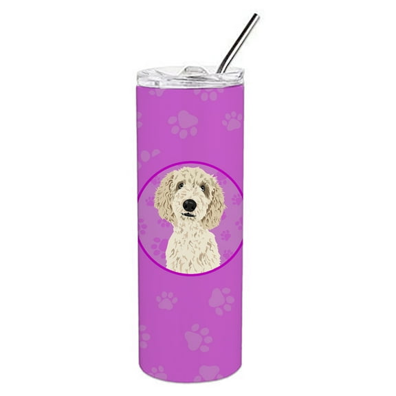 Carolines Treasures WDK1285TBL20 Doodle Cream Design7 Stainless Steel 20 oz Skinny Tumbler Pink 20 oz multicolor