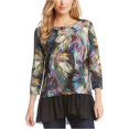 thumbnail image 2 of Karen Kane Blusa de punto con dobladillo con volantes para mujer, multicolor, extragrande Karen Kane Tejer, 2 of 2