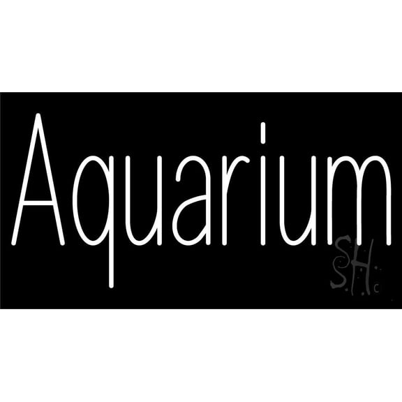 Aquarium LED Neon Sign 20" Tall x 37" Wide - inches Black Square Cut Acrylic Backing, with Dimmer - Premium built indoor Sign for Club, Home décor, Event, Workshop, Storefront.