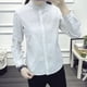 thumbnail image 5 of Camisa de mujer Blusa casual de manga larga con botones de color sólido, Blanco, XXL Vogacara  AP001197-05B, 5 of 7
