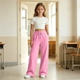 thumbnail image 5 of jiaxiM Sweatpants for Girls Baggy Wide Leg Comfortable Loose Fit Sweat Pants Oversized Drawstring Elastic Waist Joggers Kids Cute Fall Clothes, 5 of 8