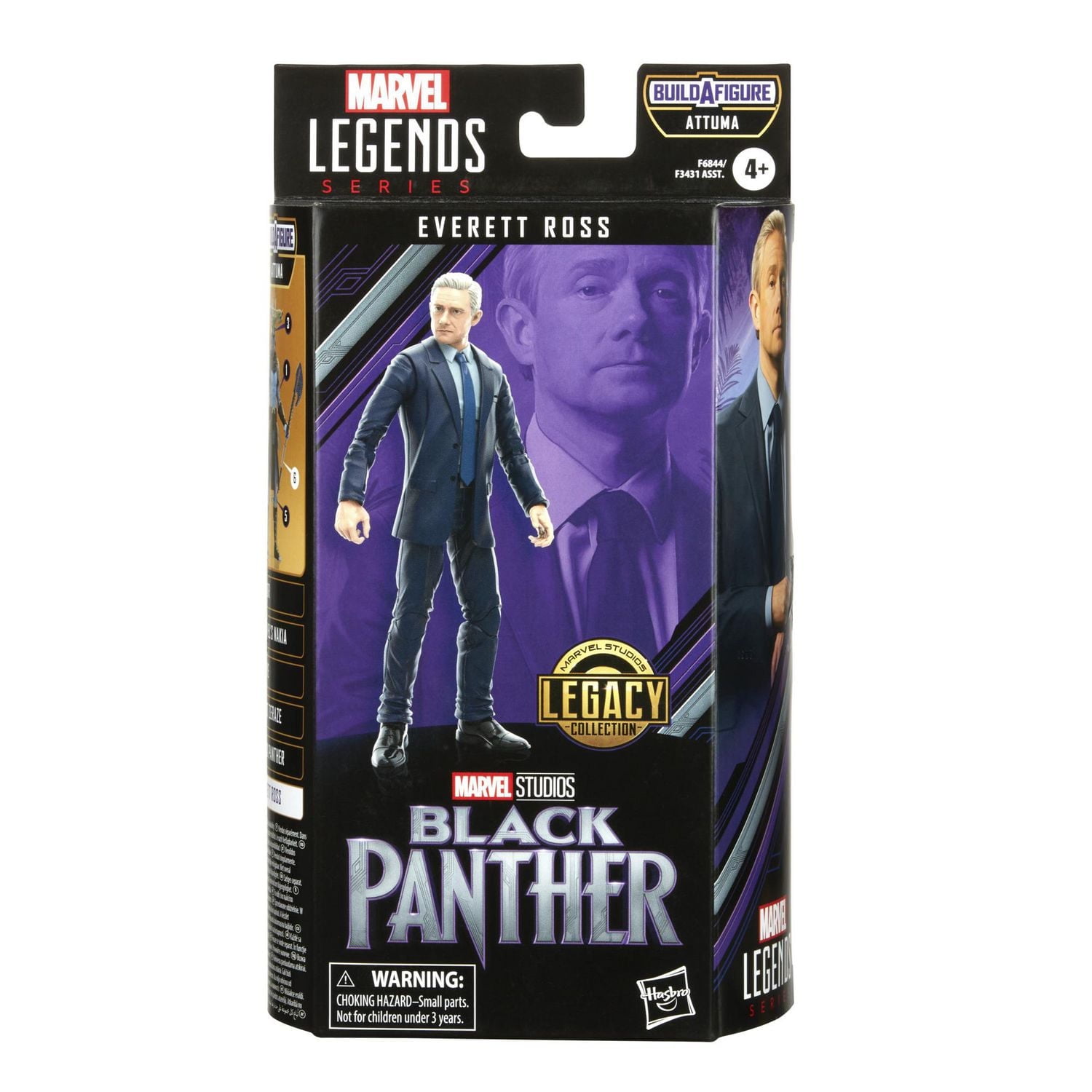 Marvel Legends Series Black Panther Legacy Collection Everett Ross 6-inch MCU Action Figure Toy, 1 Accessory, 3 Build-A-Figure Parts