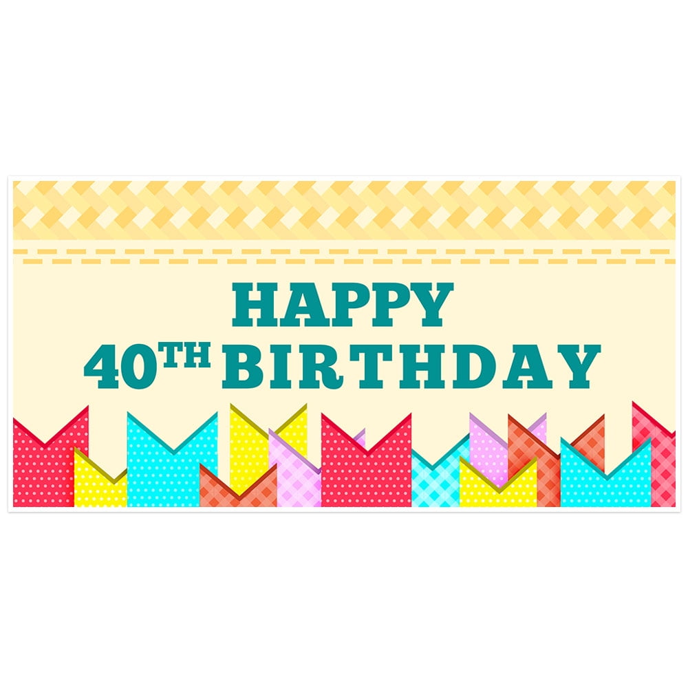 Colorful Polka Dots 40th Birthday Banner