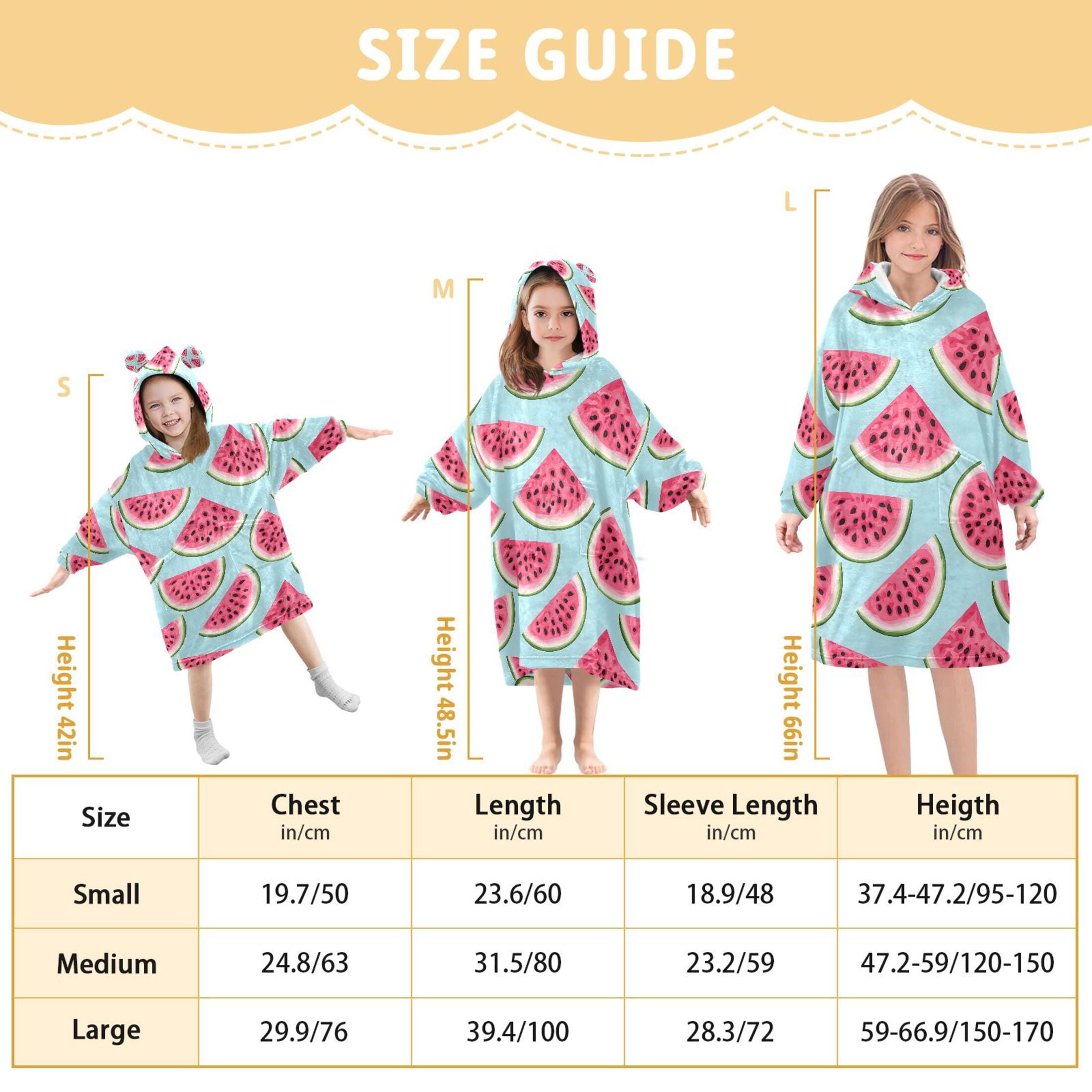 joogoo Wearable Blanket Hoodie for Watermelons Oversized Sherpa Hooded 3-14 YR M