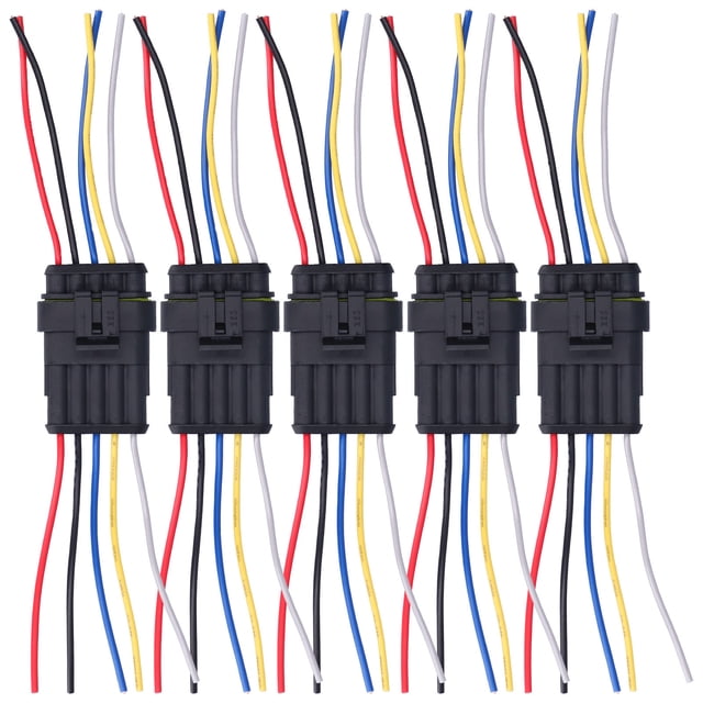 Wire Pin Connector, Electrical Connector Rubber Sealing Ring For Ships 1P Black,1P Red,2P,3P,4P,5P,6P