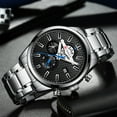 thumbnail image 4 of CURREN Casual Chronograph Black Watches Men Quartz Wristwatch Stainless Steel Band Clock Luminous Hands, 4 of 6