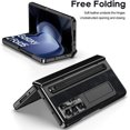 thumbnail image 5 of Case for Samsung Galaxy Z Fold 5 with Stylus & S Pen Holder, Kickstand Alloy CD Camera Protector Vintage Classic Leather Mil-Grade Protection Anti-Scratch Shockproof Protective Case, Black, 5 of 14