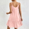 thumbnail image 4 of BRGZLK Stripe Dress for Womens Summer V-Neck Sleeveless Bohemian Beach Halter Dress Pink L, 4 of 6
