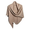 thumbnail image 2 of Women's Large Wool Blend Shawl with Sequins, Versatile Triangular Scarf Wrap for Autumn and Winter, Warm Knitted Vest Poncho for Neck Protection, Multi-Season Fashion Accessory - Beige, 2 of 4