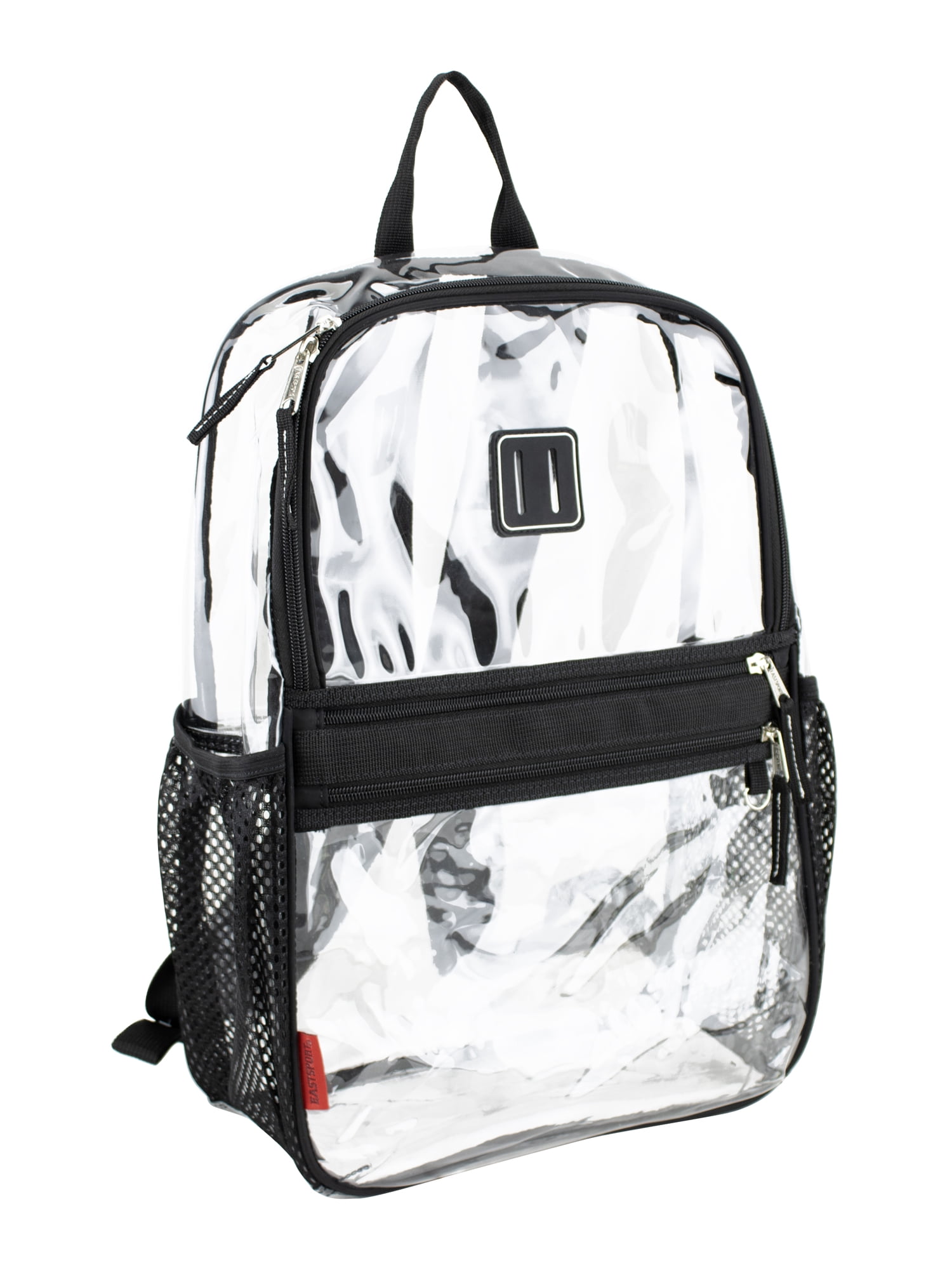 Eastsport Clara Clear Backpack Bundle w/ Zipper Pouch, Black