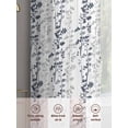 thumbnail image 6 of Dark Blue Grey Botanical Sheer Curtains 45 Inch Length 2 Panels Set, Spring Floral Summer Farmhouse Voile Window Treatment Rod Pocket Small Kitchen Curtains Drapes for Bedroom 52"x45"x2, 6 of 7