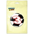 thumbnail image 1 of Number 3 Checkered Flag Racing Pinback Button Pin Badge, 1 of 2