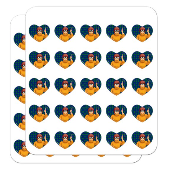 Scooby Doo Velma Character Heart Shaped Planner Calendar Scrapbook Craft Stickers